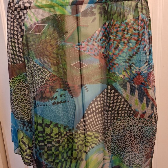 CAROLINE ROSE – Plus size—1X and 2X-- Women 100 % silk open jacket blazer - Picture 2 of 9